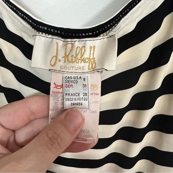 Vintage Joseph Ribkoff Couture Striped Maxi Dress - Picture 4 of 9